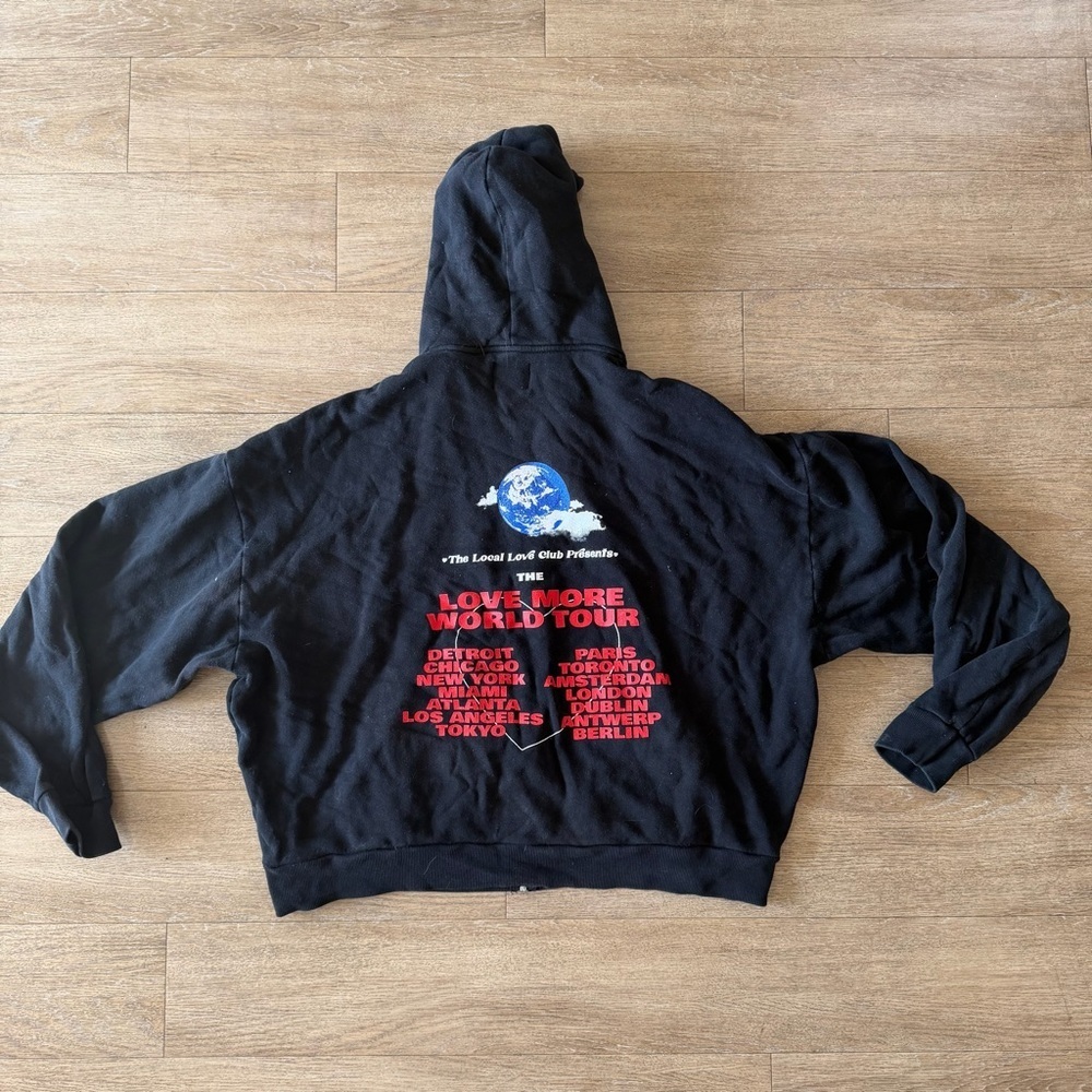 Black Zip-Up Hoodie with Small Red Logo 2XL - Picture 3 of 3